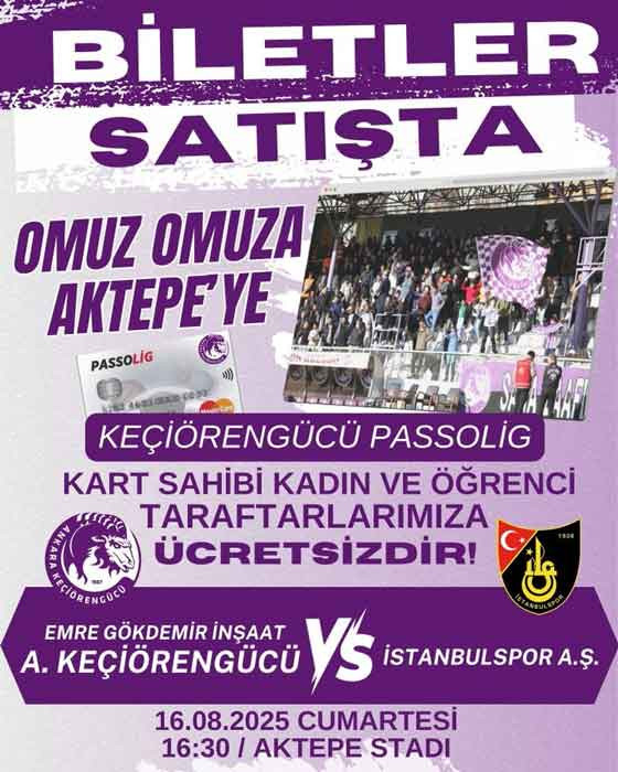 Keçiörengücü'nün İstanbulspor ile oynayacağı maçın biletleri satışa çıktı