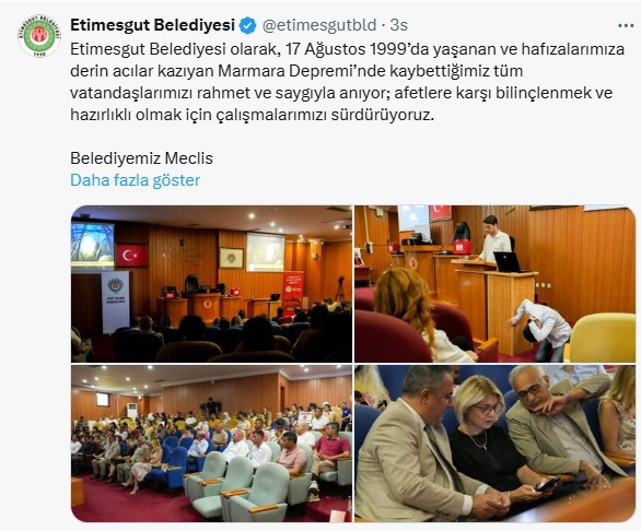 Etimesgut Belediyesi'nden 17 Ağustos anma ve farkındalık eğitimi