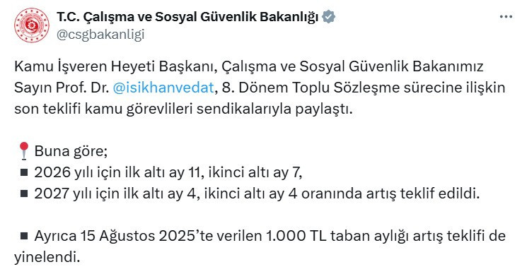 Memurlara yapılan son zam teklifi açıklandı!
