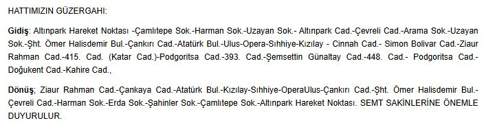 EGO'dan önemli duyuru: Ankaralılar bazı otobüs hatlarında güzergah değişikliği yapıldı - Resim : 3