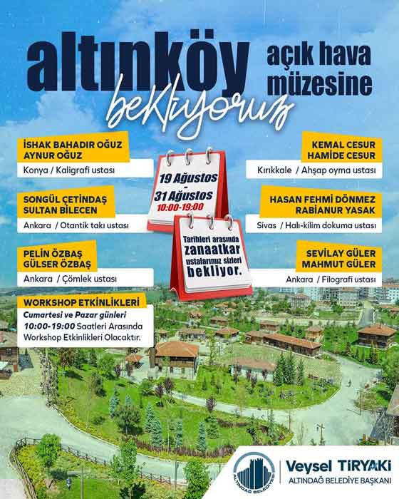 Altındağ Belediyesi, Altınköy Açık Hava Müzesi'nin yeni etkinlik takvimini açıkladı