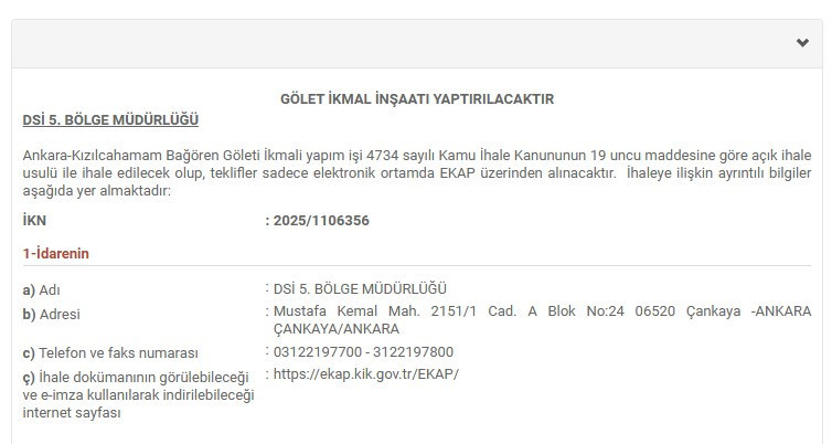 DSİ, Ankara-Kızılcahamam Bağören Göleti'ni tamamlıyor!