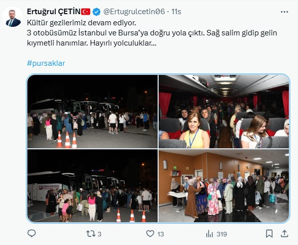Pursaklar Belediyesinin kültür gezilerinde yeni rota İstanbul ve Bursa oldu