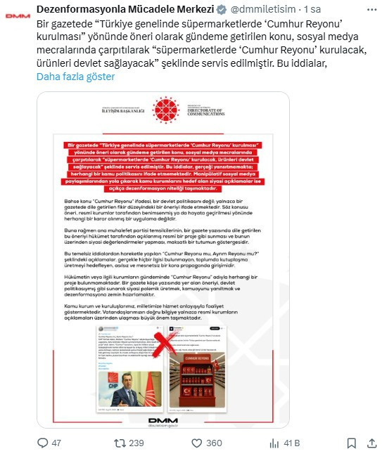 DMM'den 'Cumhur Reyonu' iddialarına açıklama geldi