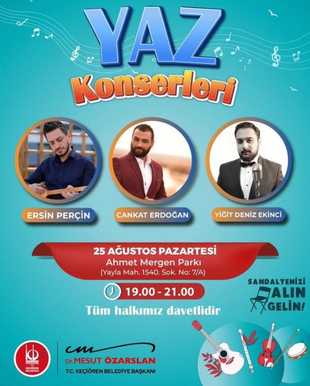 Keçiören Belediyesi'nden Yaz Konserleri daveti