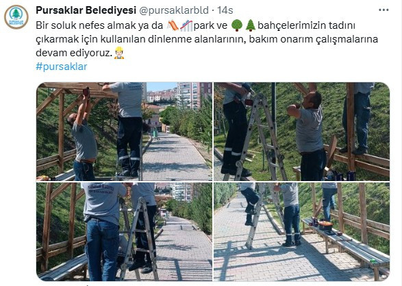 Pursaklar Belediyesi duyurdu: Temizlik ve bakım onarım sürüyor!