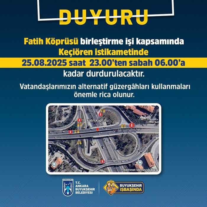 ABB duyurmuştu, bu gece başlayacak: Ankaralılar dikkat 7 saat kapalı kalacak!
