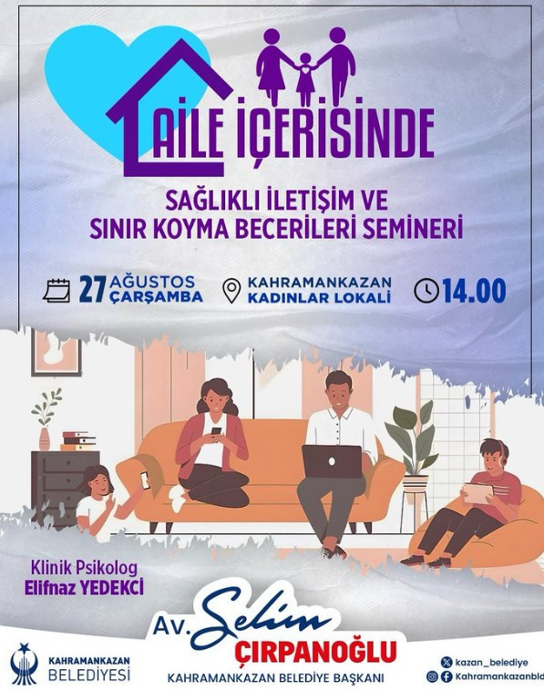 Kahramankazan Belediyesi'nden Aile İçerisinde Sağlıklı İletişim semineri
