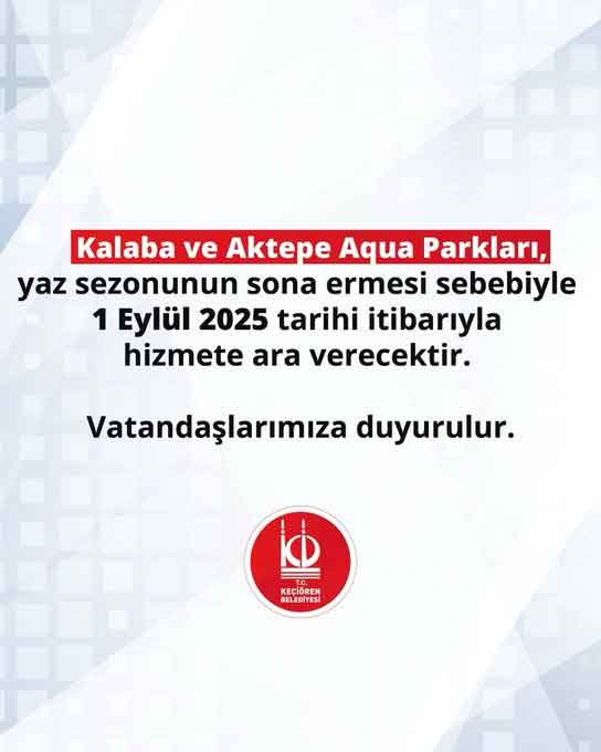 Keçiören Belediyesi tarihi duyurdu: Aquaparklar kapanıyor!