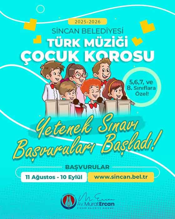 Sincan Belediyesi duyurdu: Türk Müziği Çocuk Korosu için başvuru başladı!