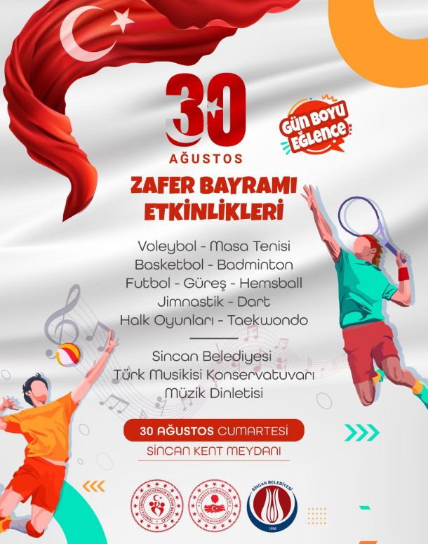 Sincan Belediyesi 30 Ağustos Zafer Bayramı programını açıkladı