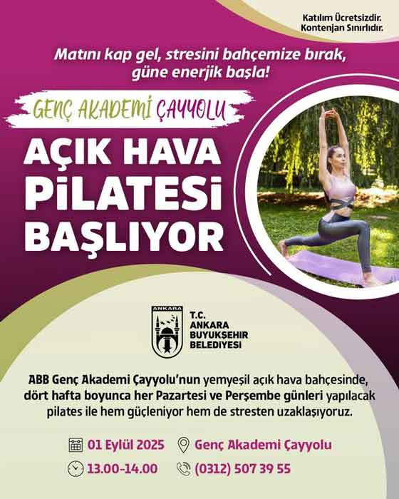 ABB'den Ankaralılara ücretsiz açık hava pilatesi! Başvuru başladı...
