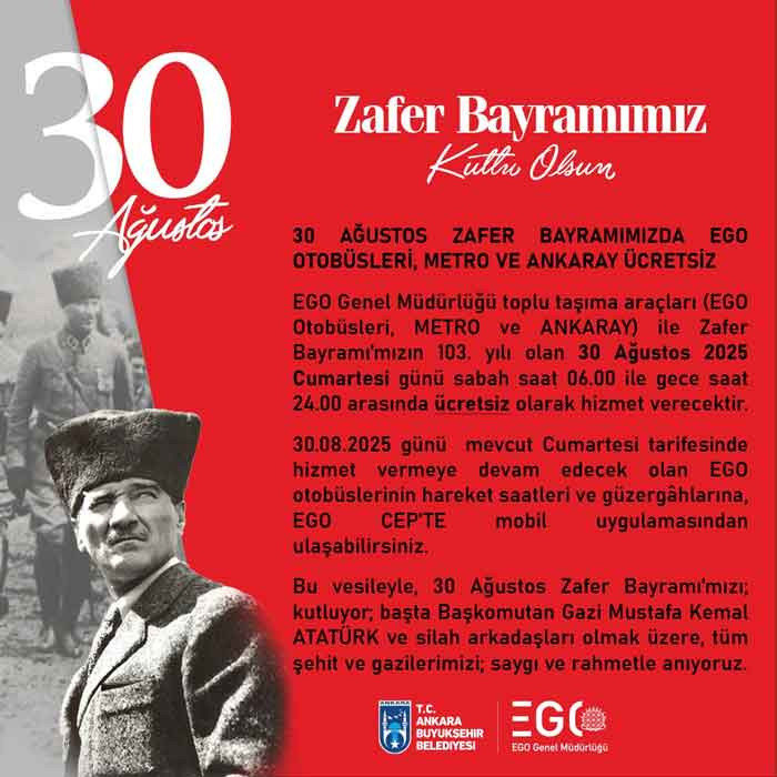 30 Ağustos İETT, ESHOT, EGO otobüsler, metro, Başkentray İstanbul, İzmir, Ankara bugün ücretsiz mi? - Resim : 2