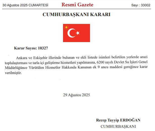 Cumhurbaşkanı Erdoğan'ın kararıyla Beypazarı'nda arazi toplulaştırma yapılacak