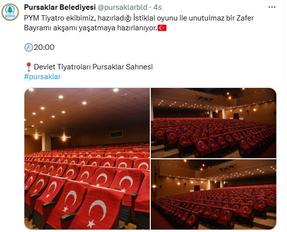 Pursaklar Belediyesi, Zafer Bayramı coşkusunu İstiklal oyunu ile taçlandırdı!