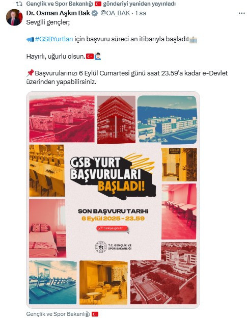 2025-2026 KYK yurt başvuruları başladı!