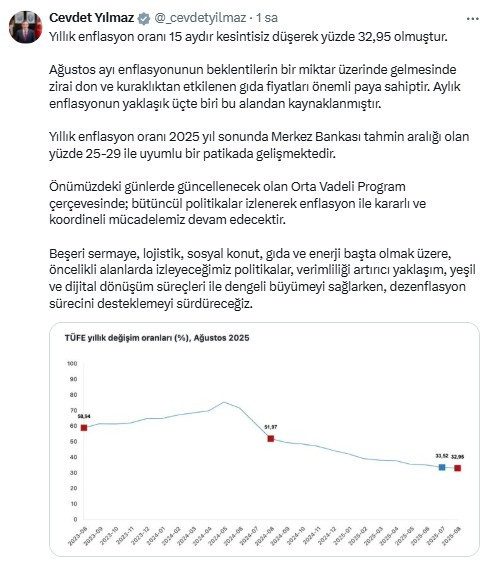 Cumhurbaşkanı Yardımcısı Yılmaz enflasyon rakamlarını değerlendirdi
