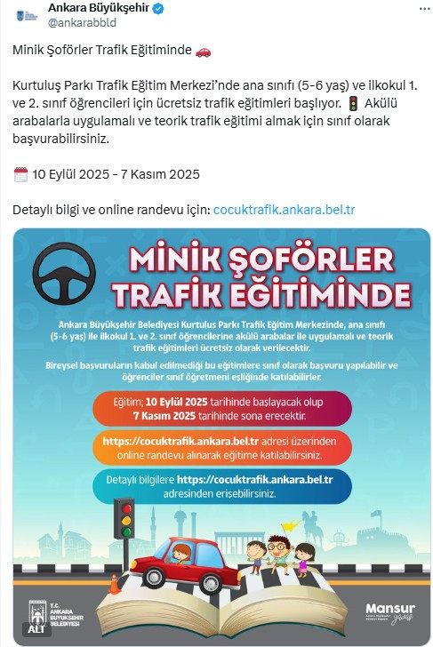 ABB'den minik şoförler için trafik eğitimi duyurusu!