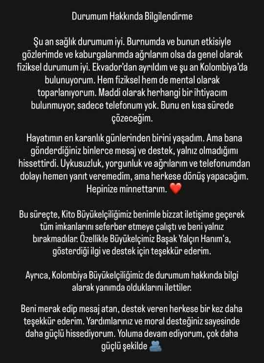 Ekvator’da saldırıya uğradığını paylaşan Türk gezgine Büyükelçilik yardım eli uzattı