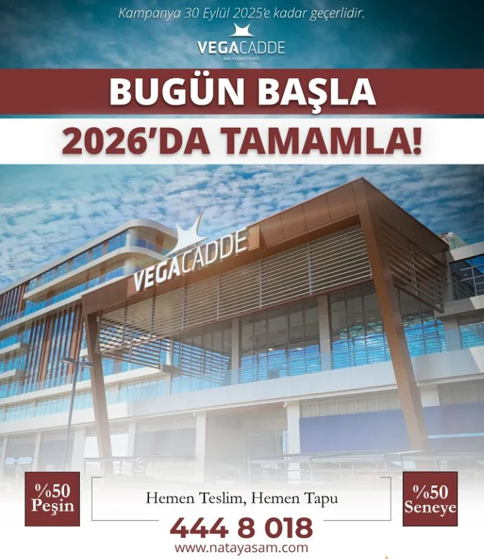 Hemen teslim proje arayana Vega Cadde'den yeni kampanya: Yarısı peşin, yarısı 2026'da öde!