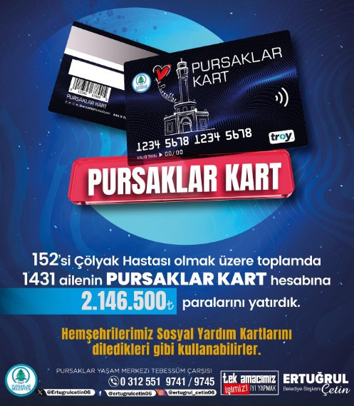 Pursaklar Kart sahiplerine güzel haber: Sosyal yardımlar yatırıldı!