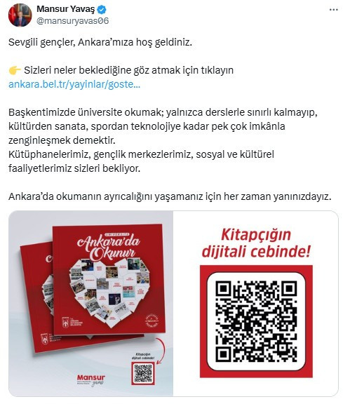 Mansur Yavaş, Başkentte okuyacak öğrencilere seslendi: 'Ankara’mıza hoş geldiniz'