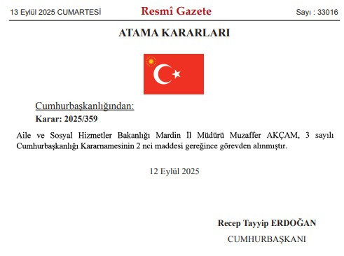 Cumhurbaşkanı Erdoğan imzaladı: 13 Eylül tarihli Atama Kararnamesi yayımlandı!
