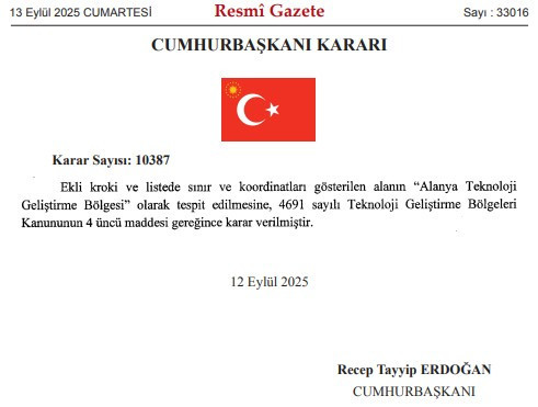 Antalya, Amasya ve İstanbul'da bazı alanlar 'teknoloji geliştirme bölgesi' ilan edildi - Resim : 2