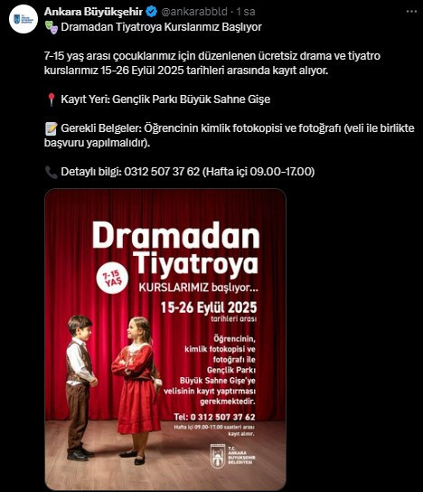 Ankara Büyükşehir Belediyesi'nden bağlama, drama ve tiyatro kursu! - Resim : 2