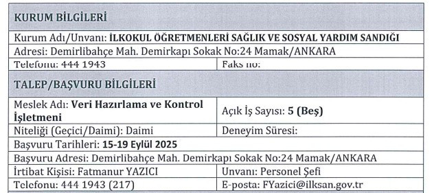 Ankara'da İKSAN 5 VHKİ alımına başladı!