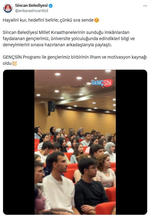Sincan Belediyesi'nin Gençsin etkinliğinde gençler birbirine motivasyon kaynağı oldu