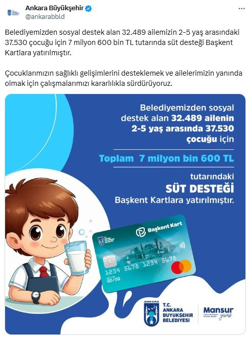 ABB, 37.530 çocuk için süt desteği ödemesi yatırdı!