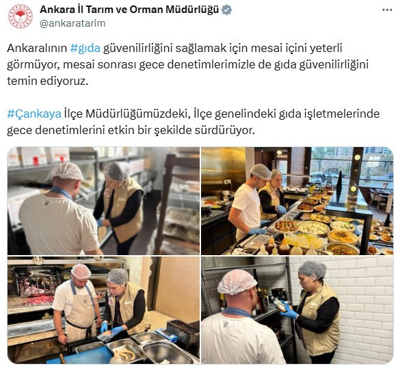 Ankara İl Tarım ve Orman Müdürlüğü ekiplerinden Çankaya'daki restoranlara gece denetimi!