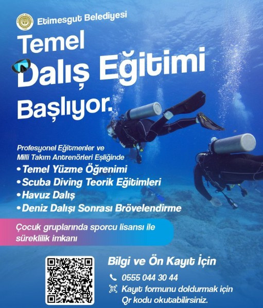 Etimesgut Belediyesi'nin ücretsiz Temel Dalış Eğitimi'nde ön kayıt başladı