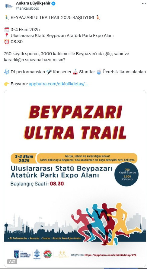 Beypazarı Ultra Trail 3-4 Ekim'de 4 farklı parkurda düzenlenecek