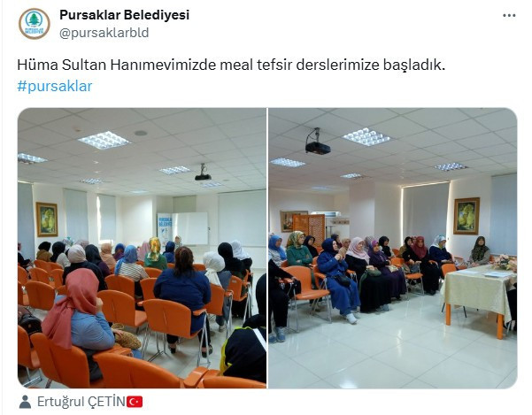 Pursaklar Belediyesi, Hüma Sultan Hanımevinde meal tefsir dersleri başladı
