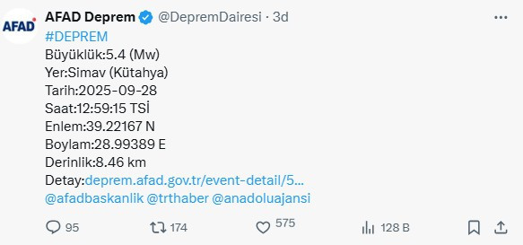 Son dakika: Kütahya'da 5.5 şiddetinde deprem meydana geldi!