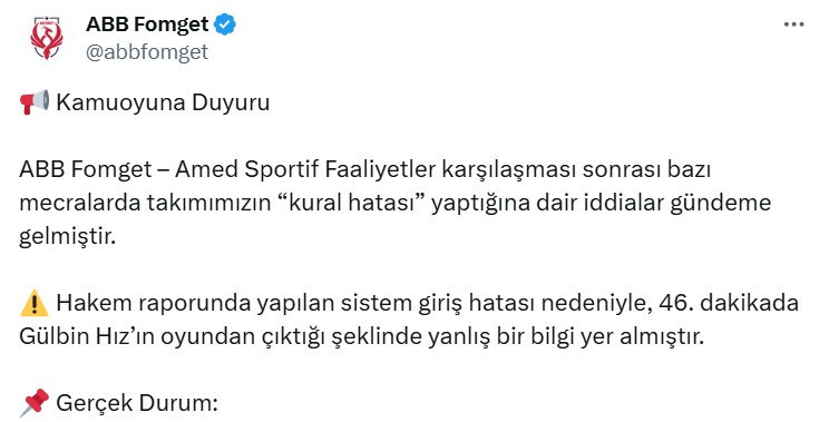 ABB FOMGET'ten kural hatası iddiaları hakkında açıklama