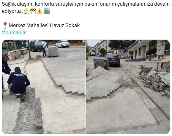 Pursaklar Belediyesi, yol bakım onarım çalışmalarını sürdürüyor