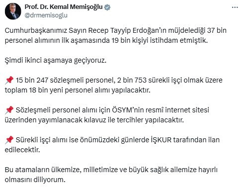 Sağlık Bakanlığı 2.753 işçi alımı! İŞKUR Sağlık Bakanlığı işçi alım başvuruları ne zaman başlayacak? - Resim : 2