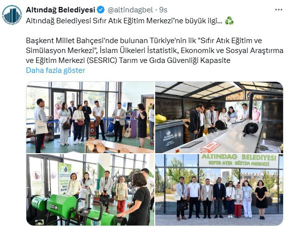 Altındağ Belediyesi Sıfır Atık Eğitim Merkezi’ne yurt dışından ziyaret