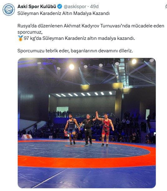ASKİ Spor Kulübü'nden güreşte 1 altın, 2 bronz madalya!