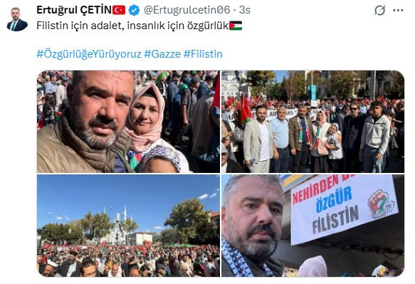 Pursaklar Belediye Başkanı Ertuğrul Çetin: 'Filistin için adalet, insanlık için özgürlük'