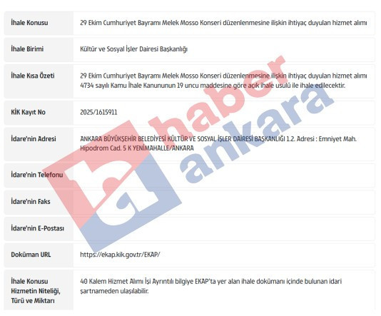 Ankara'da 29 Ekim Cumhuriyet Bayramı coşkusu Melek Mosso ile yaşanacak!