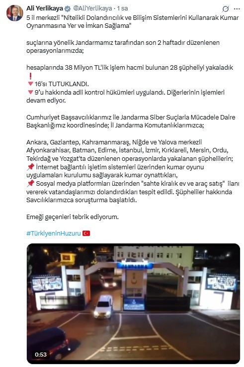 Ankara dahil 15 ilde dolandırıcılık ve online kumar operasyonu: 16 tutuklama!