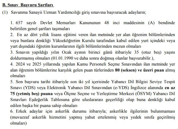 Ankara'da Cumhurbaşkanı Savunma Sanayii Başkanlığı'na personel alınacak! - Resim : 2