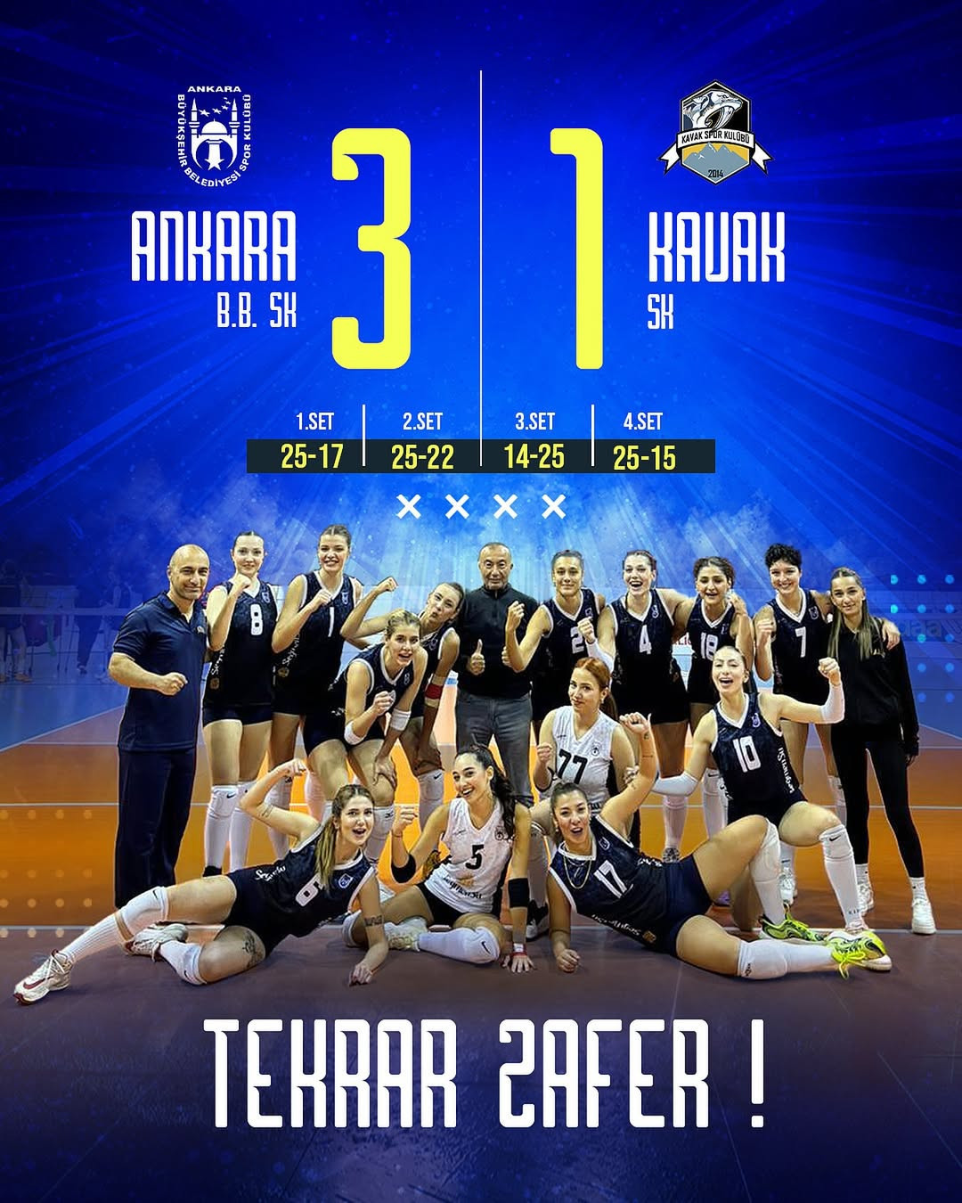 Kavak SK'yı mağlup eden ABB Voleybol ligde 2'de 2 yaptı!