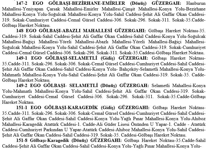 Başkent Ankara'da EGO çok sayıda hatta güzergah değişikliği yaptı