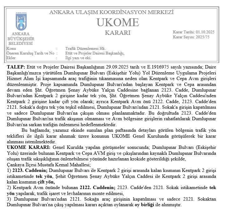 Kentpark ve Cepa AVM'de kilit olan trafik için UKOME'den müdahale!