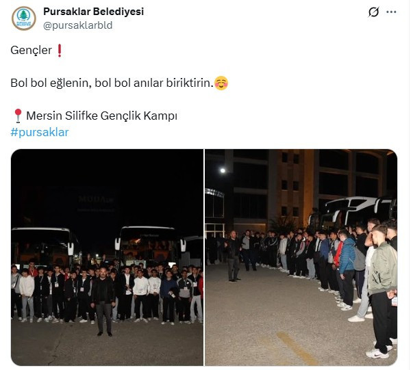 Pursaklar Belediyesi gençleri Mersin Silifke Kampı'na yolcu etti